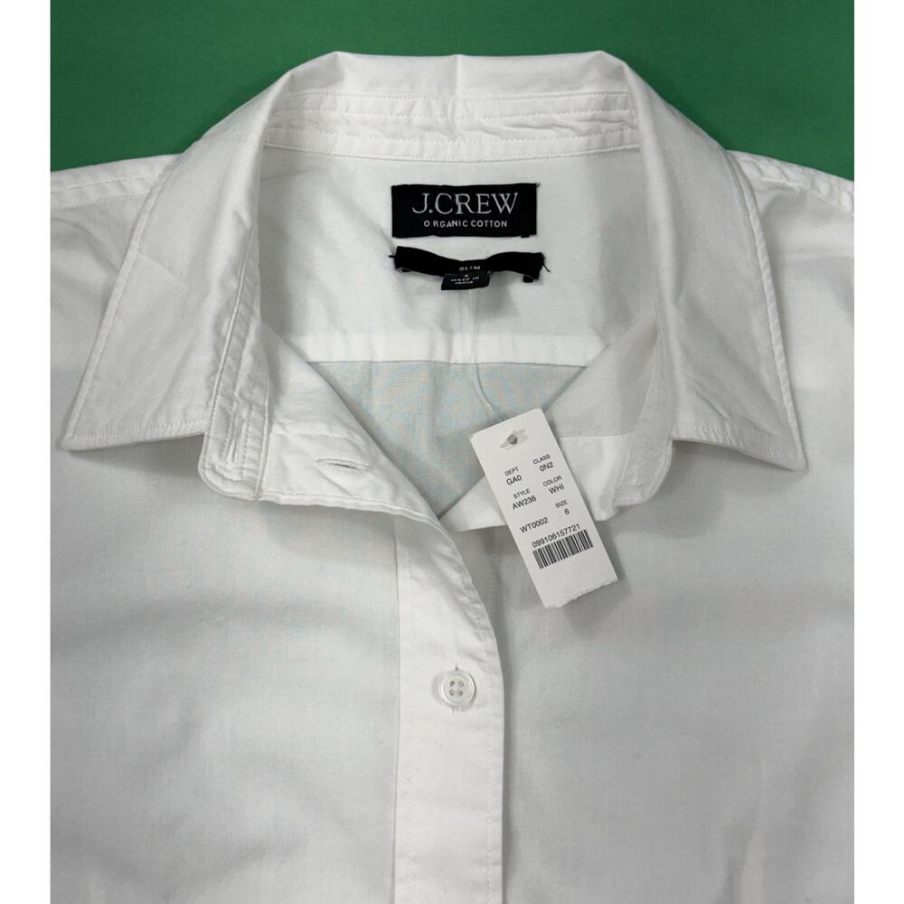NWT J.Crew White cotton classic button-down shirt fitted silhouette Sz 6 - Picture 5 of 15